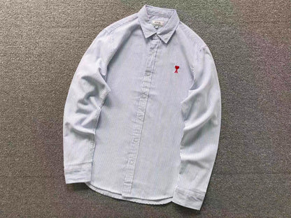 Camisa AMI Paris Striped Mini Heart Premium