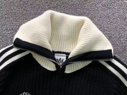 Suéter Adidas feminina Ribbed Knit Track Jacket