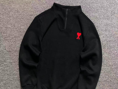 Moletom AMI Paris Ami de Cœur Half Zip