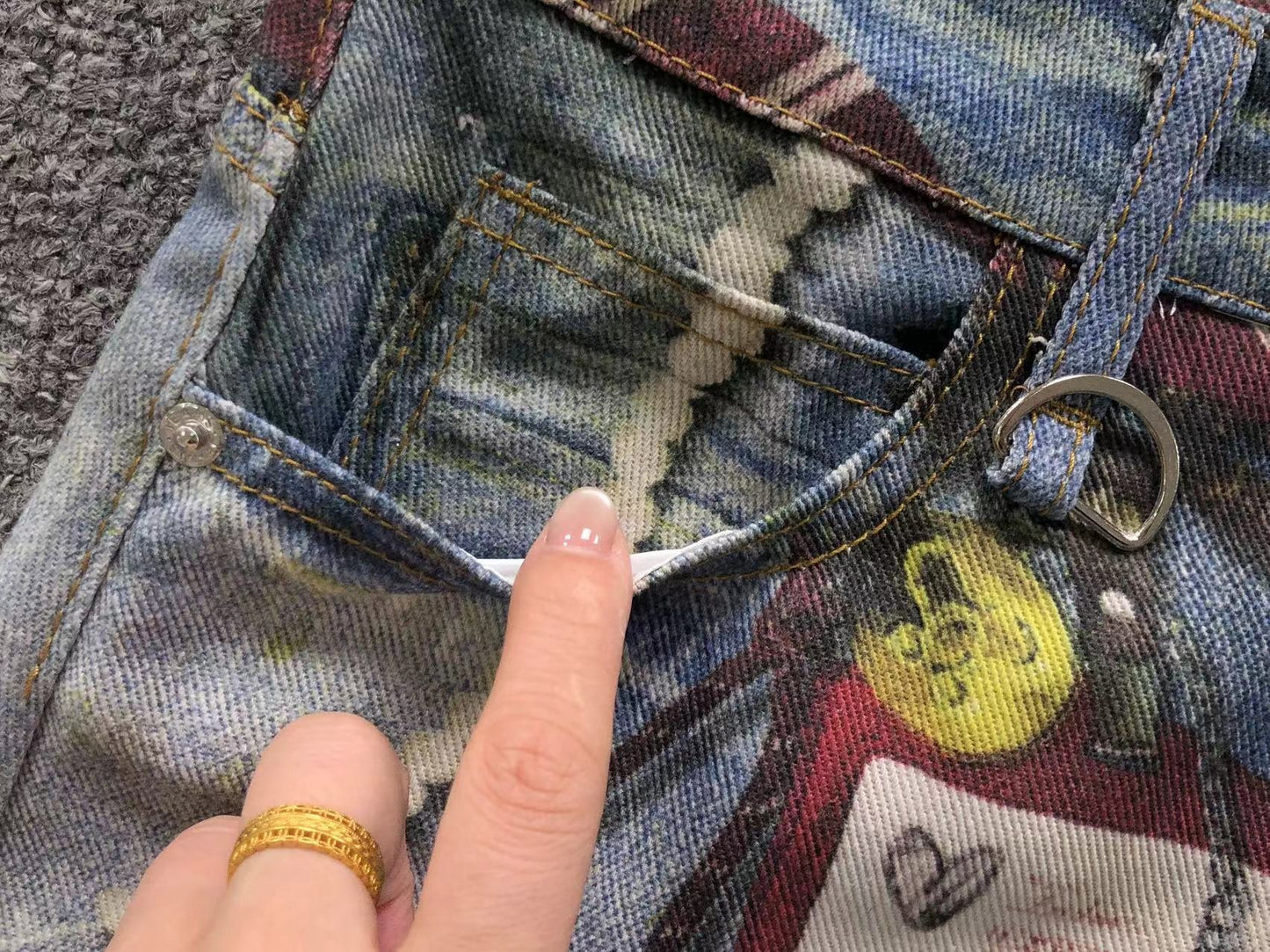 Calça Acne Studios Y2K Printed Denim