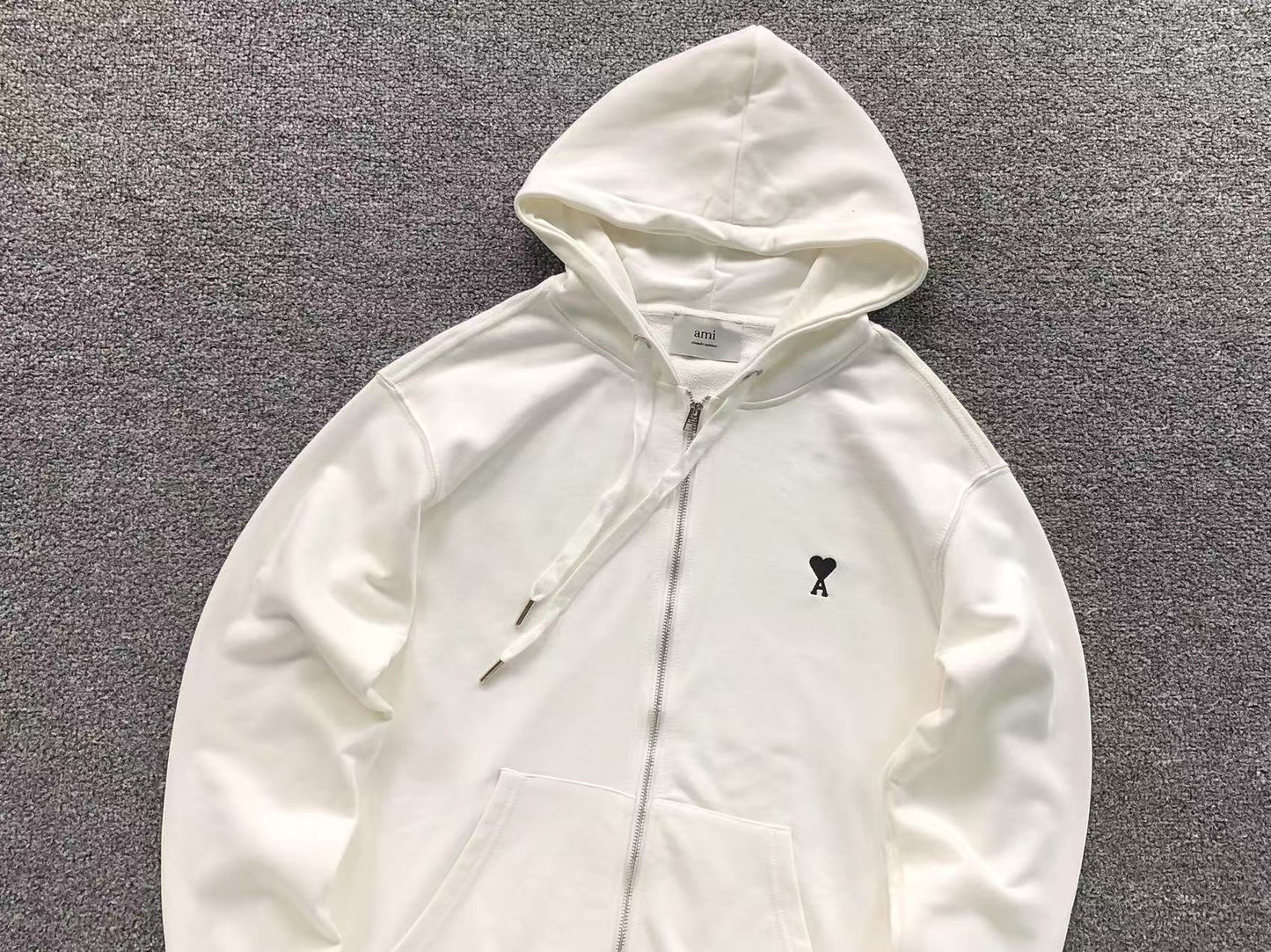 Moletom AMI Paris Hoodie com Zíper