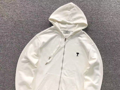 Moletom AMI Paris Hoodie com Zíper