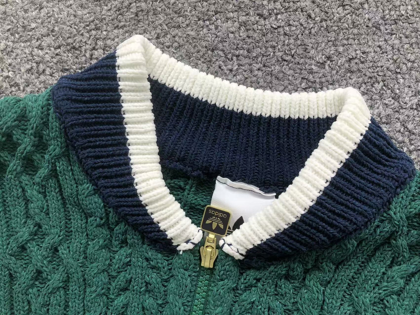Jaqueta Adidas Cable Knit Zip Sweater