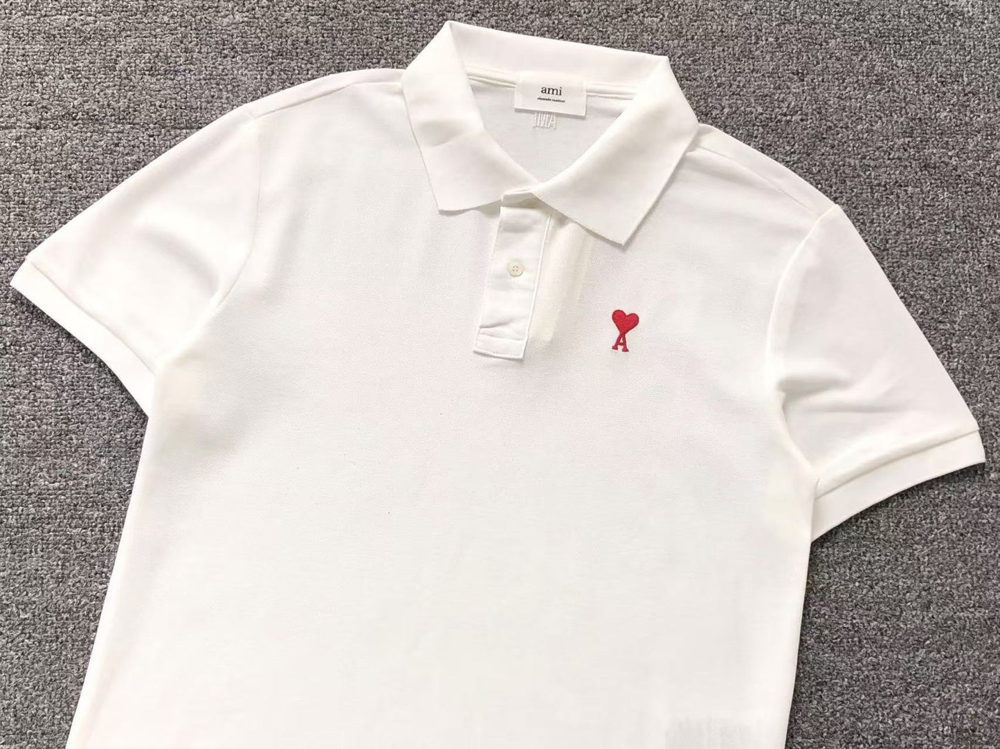 Camisa Polo AMI Paris Mini Heart Logo Classic
