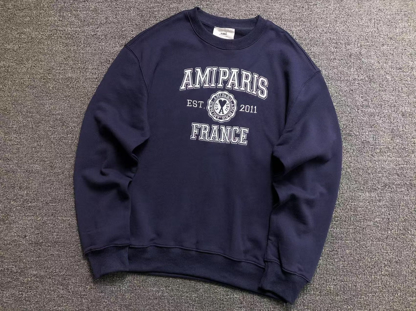 Moletom AMI Paris Logo Collegiate Crewneck