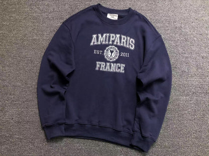Moletom AMI Paris Logo Collegiate Crewneck