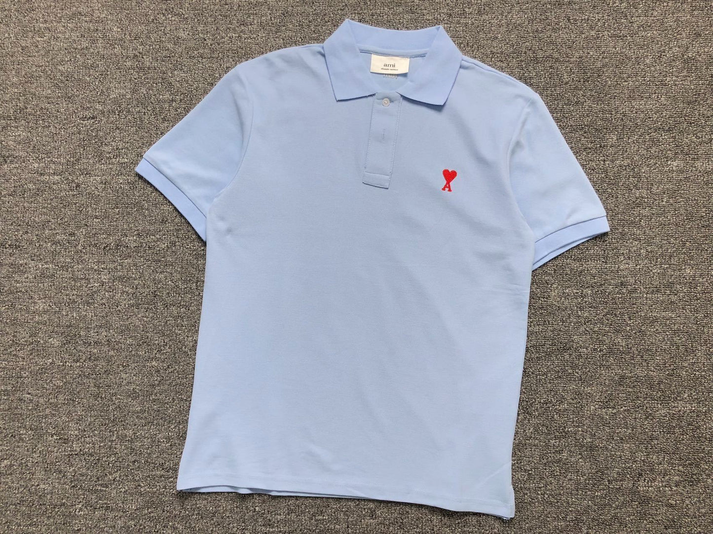 Camisa Polo AMI Paris Mini Heart Logo Classic