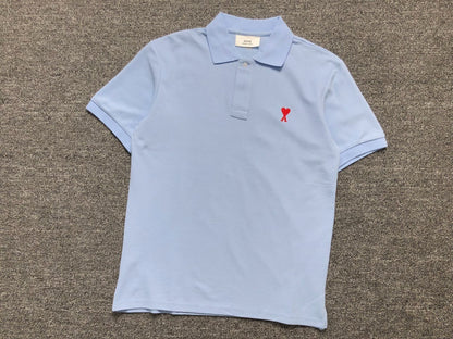 Camisa Polo AMI Paris Mini Heart Logo Classic