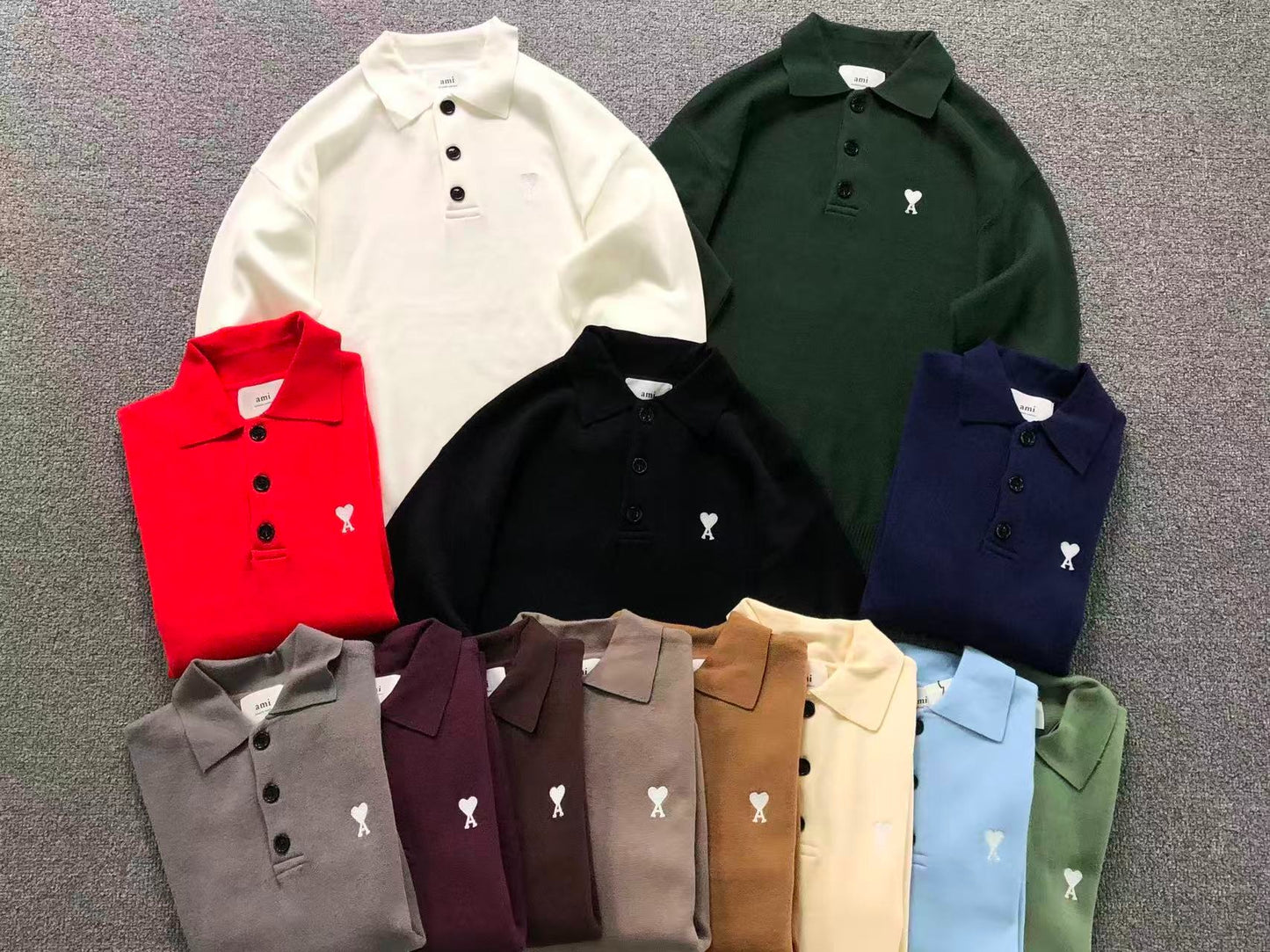 Suéter Polo AMI Paris Coração Minimal
