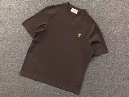 Camiseta AMI Paris Mini Heart Logo Contrast Tee