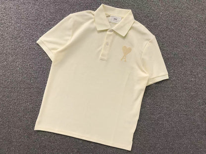 Camisa Polo AMI Paris Big Heart Logo Classic