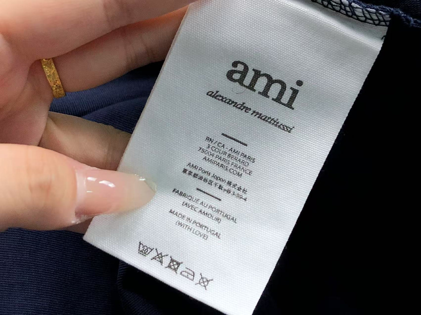 Camiseta AMI Paris Textured Logo Chenille Tee