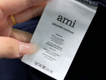 Camiseta AMI Paris Textured Logo Chenille Tee