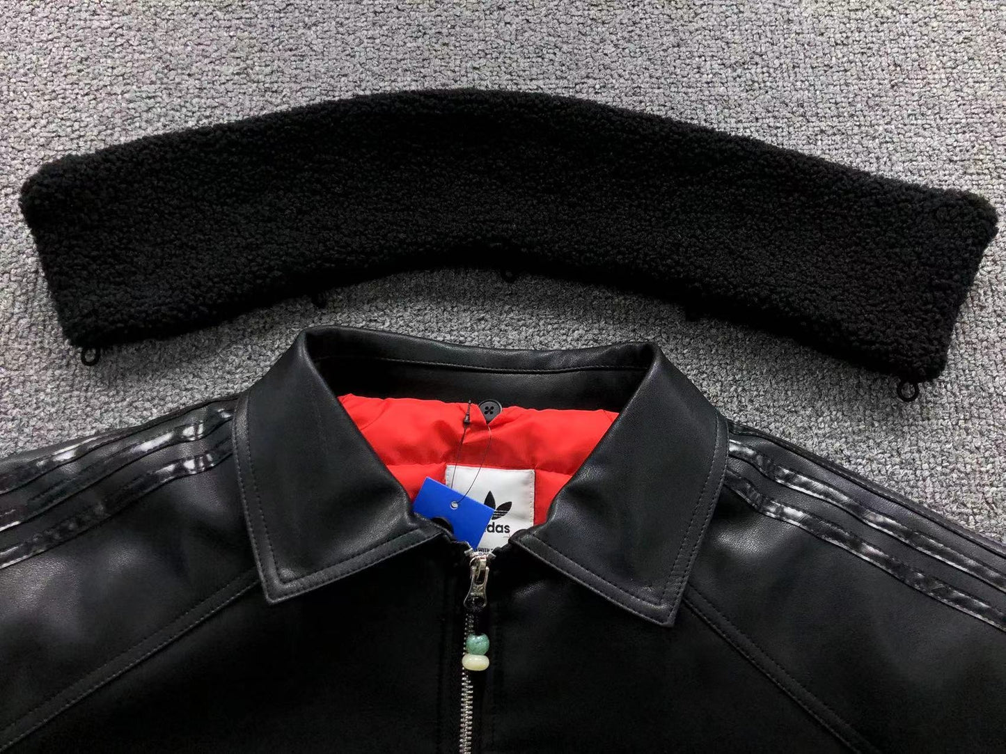 Jaqueta Adidas Leather Sherpa Black Bomber