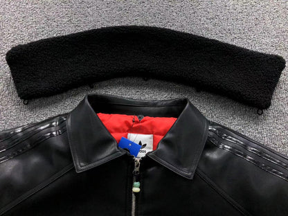 Jaqueta Adidas Leather Sherpa Black Bomber