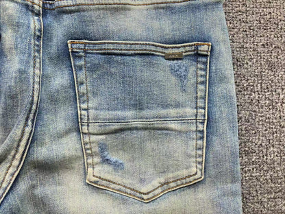 Calça AMIRI TR Ice Blue Distressed Denim