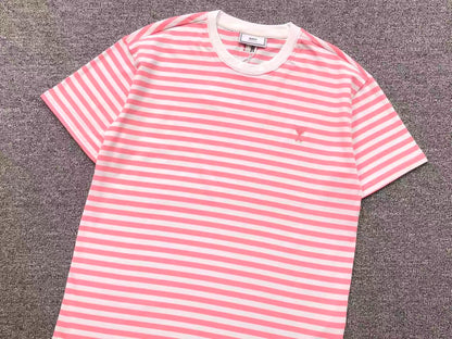 Camiseta AMI Paris Classic Heart Striped Tee