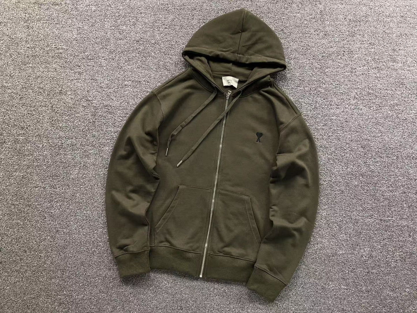 Moletom AMI Paris Hoodie com Zíper