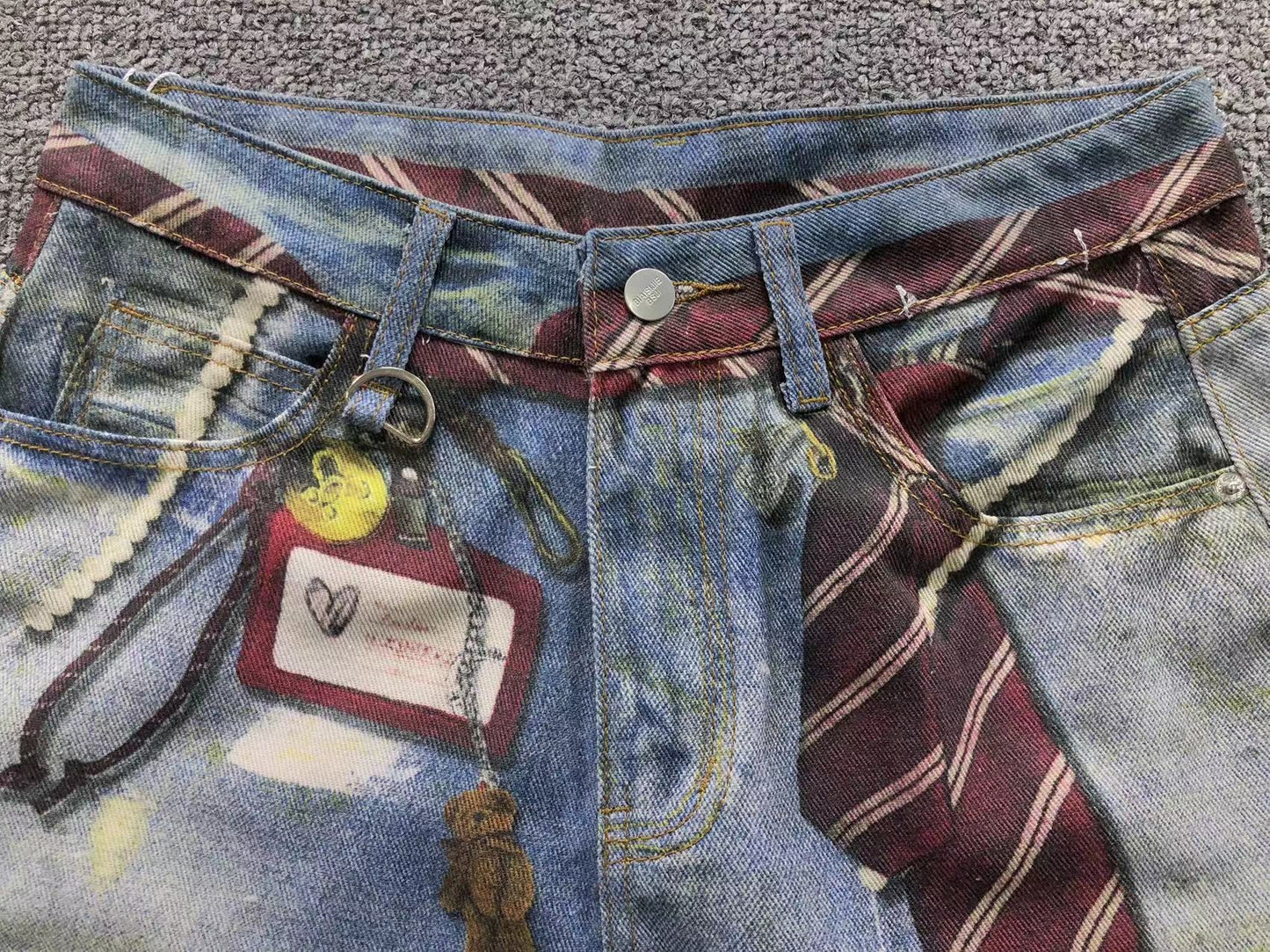Calça Acne Studios Y2K Printed Denim