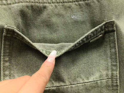 Calça AMIRI Military Green Logo Cargo Denim