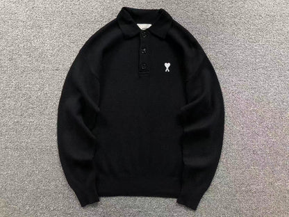 Suéter Polo AMI Paris Coração Minimal