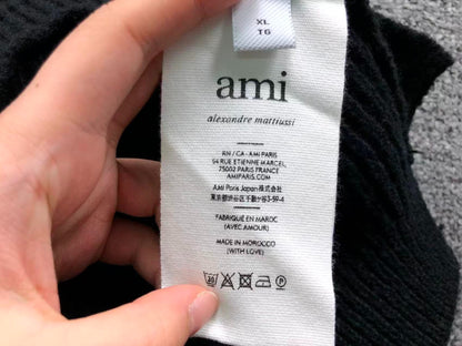 Suéter AMI Paris Knit Half-Zip Coração Minimal