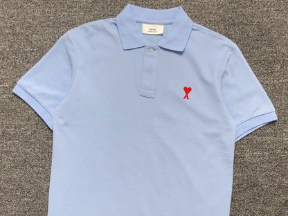 Camisa Polo AMI Paris Mini Heart Logo Classic