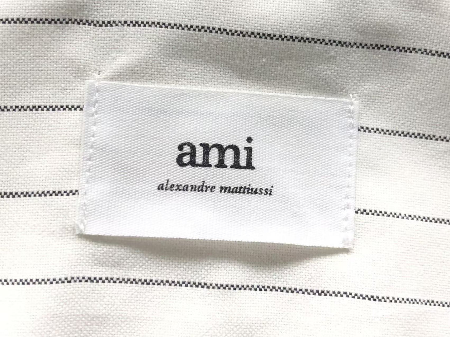 Camisa AMI Paris Striped Heart Manga Longa