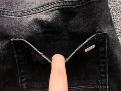 Calça AMIRI Black Paint Wash Denim