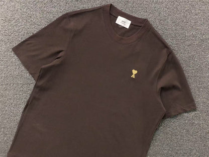 Camiseta AMI Paris Mini Heart Logo Contrast Tee