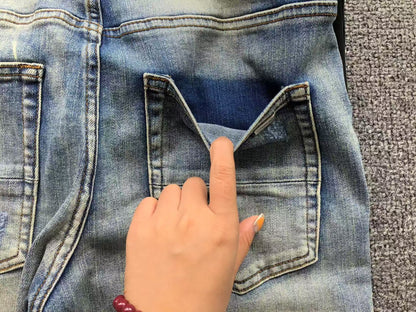 Calça AMIRI TR Ice Blue Distressed Denim