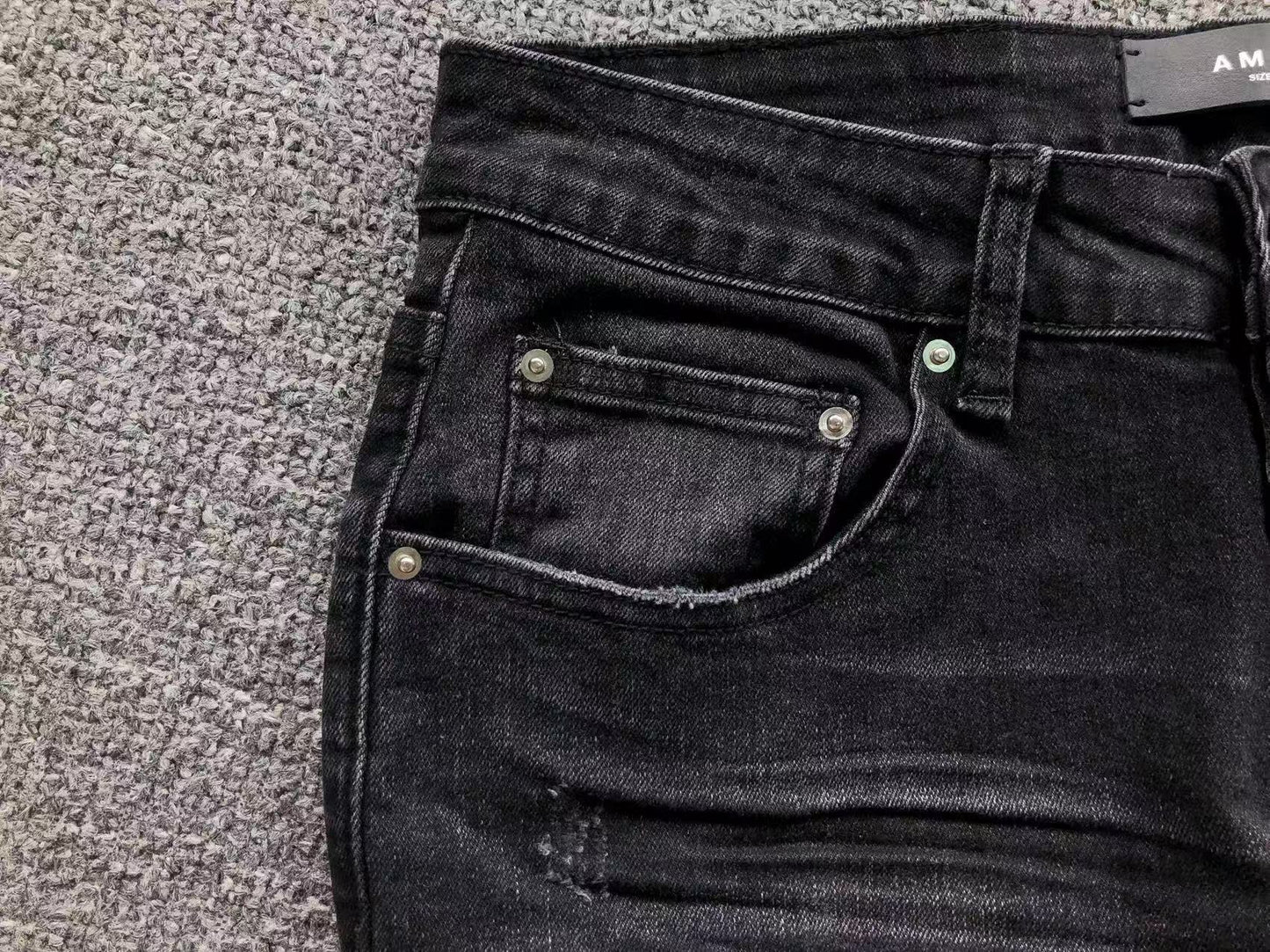 Calça AMIRI Star Logo Black Denim