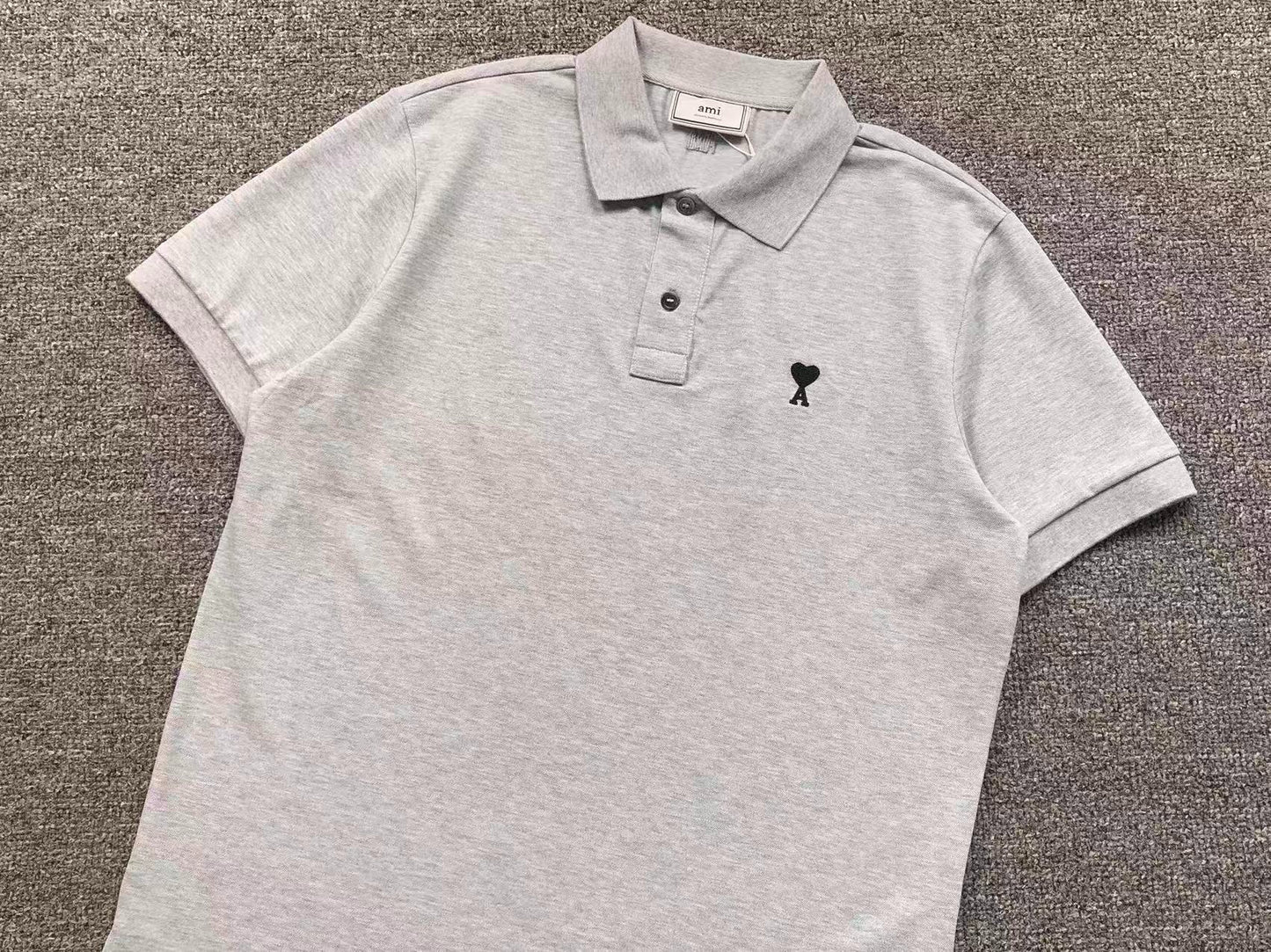 Camisa Polo AMI Paris Heart Logo Classi