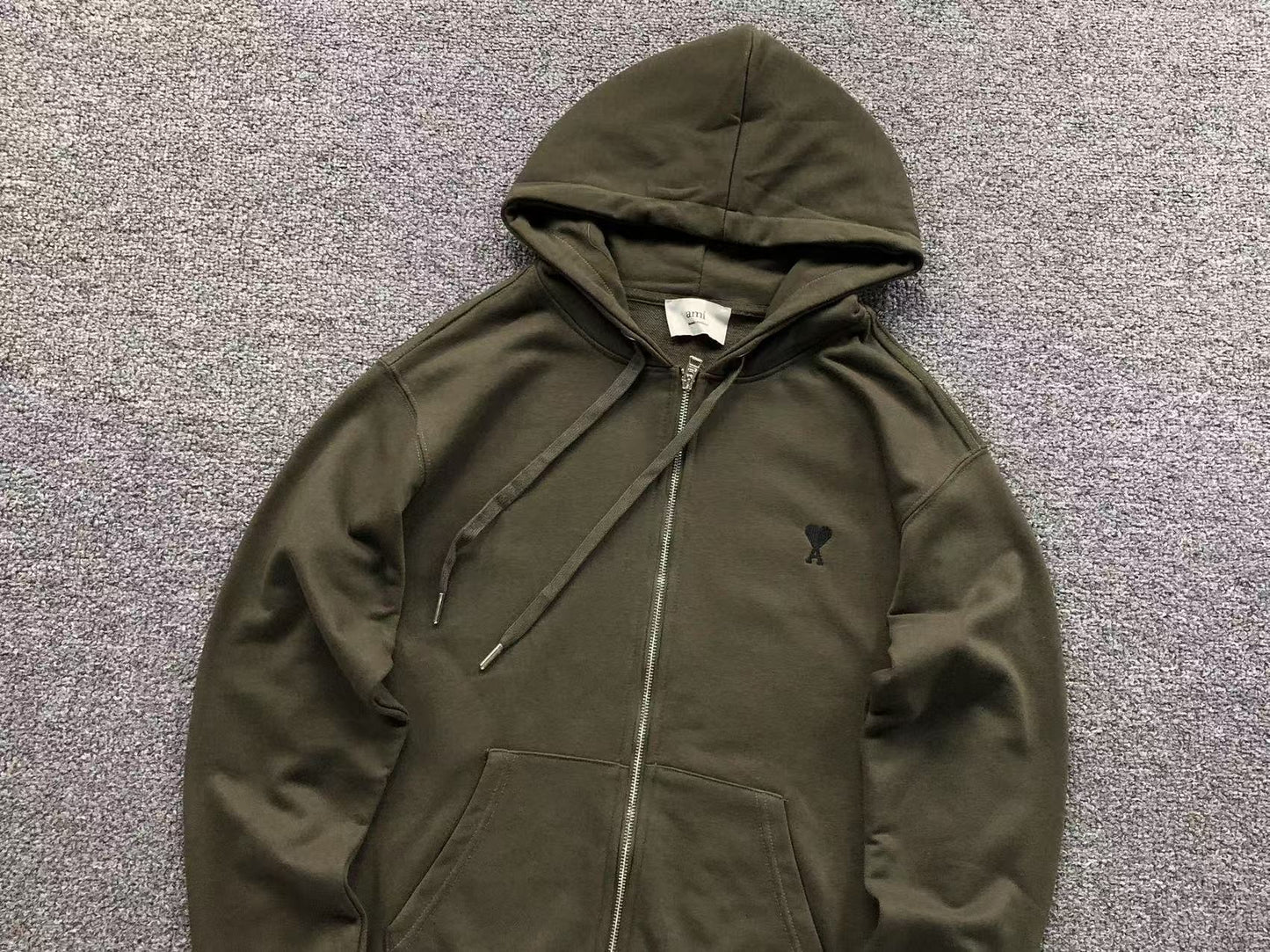 Moletom AMI Paris Hoodie com Zíper