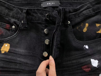 Calça AMIRI Paint Splatter Black