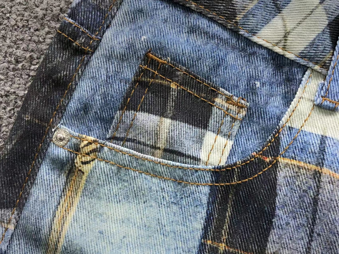 Calça Acne Studios Layered Flannel Denim