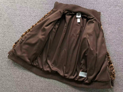 Jaqueta Adidas Leopard Faux Fur Jacket