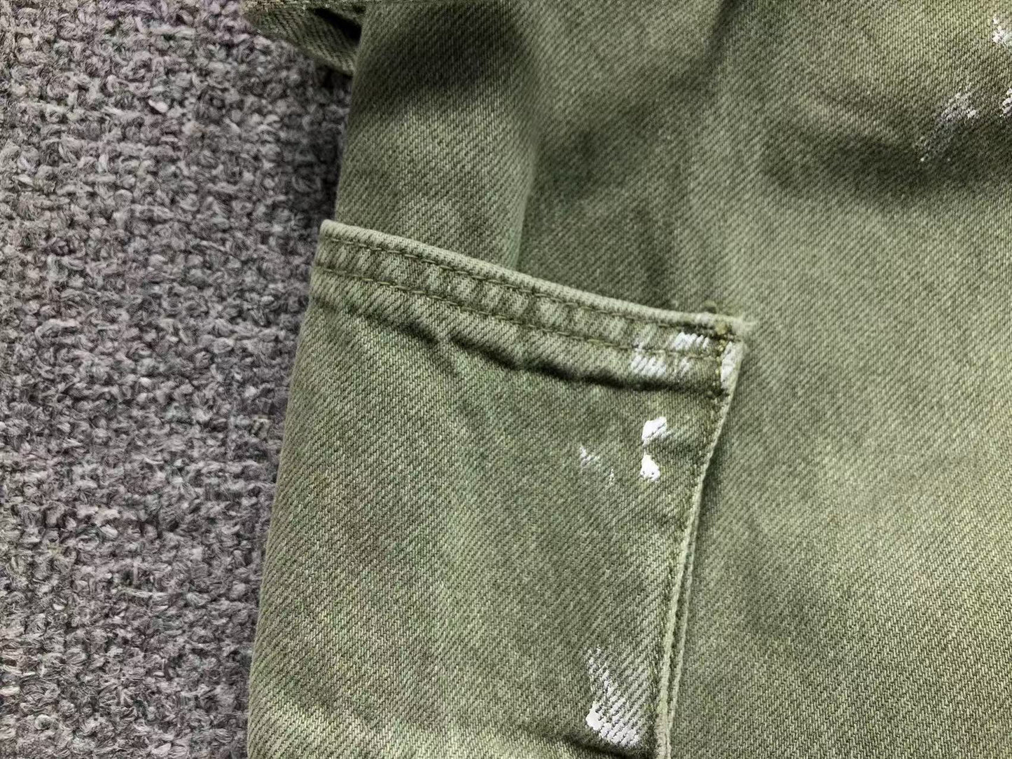 Calça AMIRI Military Green Logo Cargo Denim