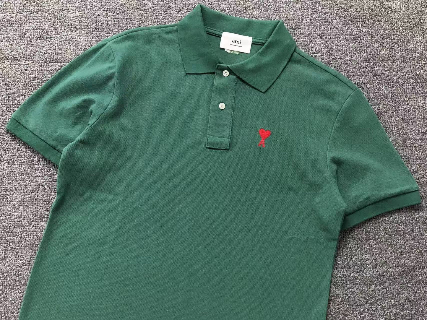 Camisa Polo AMI Paris Mini Heart Logo Classic