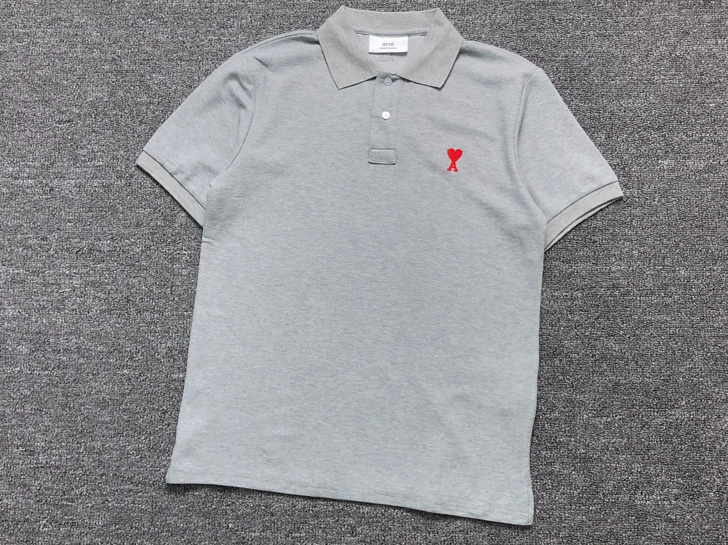 Camisa Polo AMI Paris Mini Heart Logo Classic