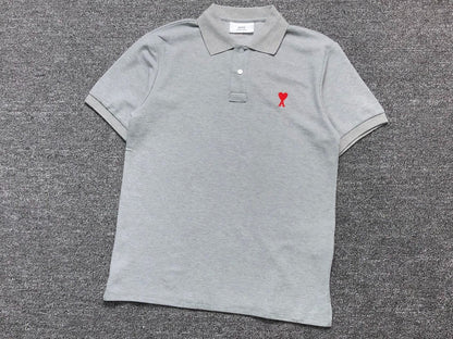 Camisa Polo AMI Paris Mini Heart Logo Classic