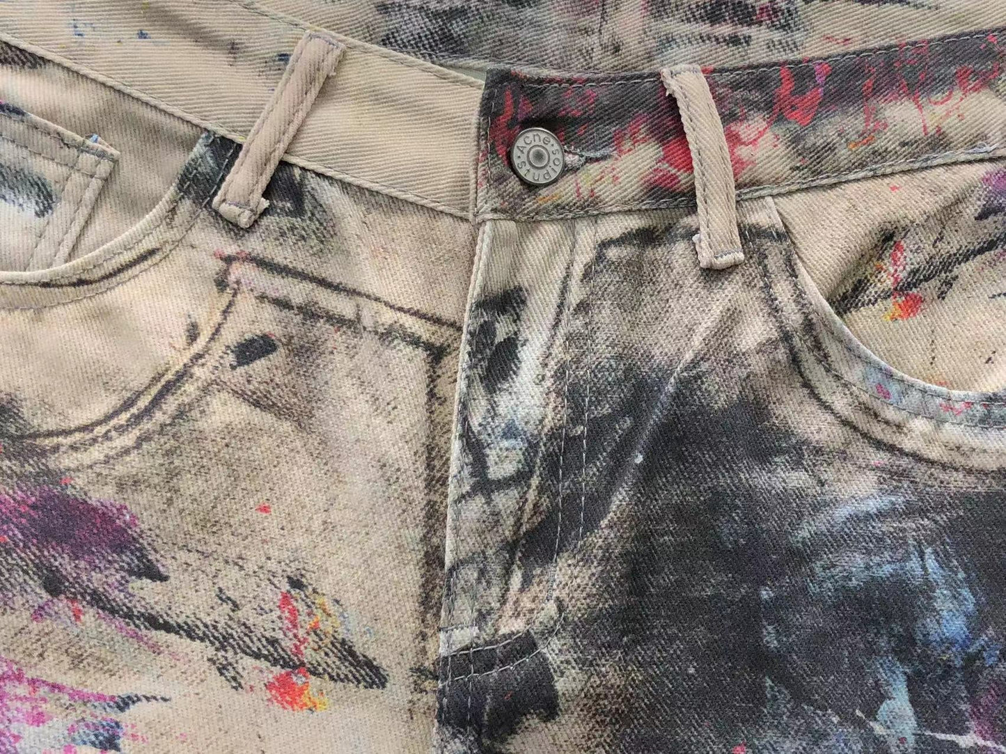 Calça Acne Studios Ink Wash Cargo Denim