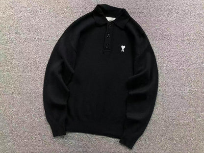 Suéter Polo AMI Paris Coração Minimal