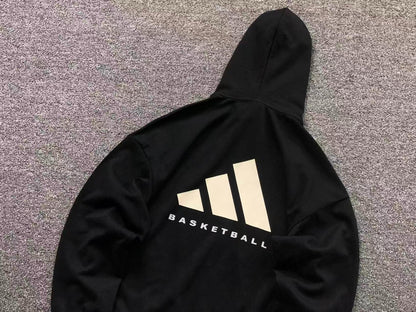 Moletom Adidas Basketball Back Logo Zip Hoodie