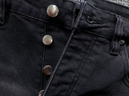 Calça AMIRI Tonal Logo Distress Denim