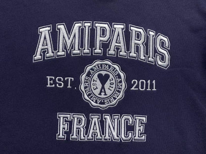 Moletom AMI Paris Logo Collegiate Crewneck