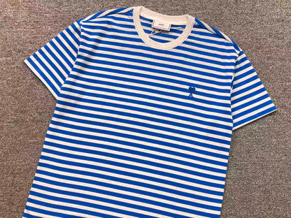 Camiseta AMI Paris Classic Heart Striped Tee
