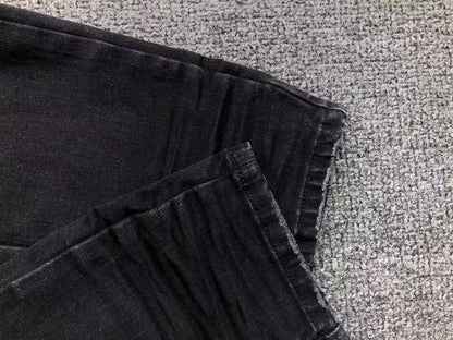 Calça AMIRI Gold Logo Black Denim