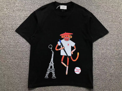 Camiseta AMI Paris Monkey Graphic Tee