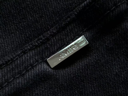 Calça AMIRI Bullet Hole Patch Black Denim